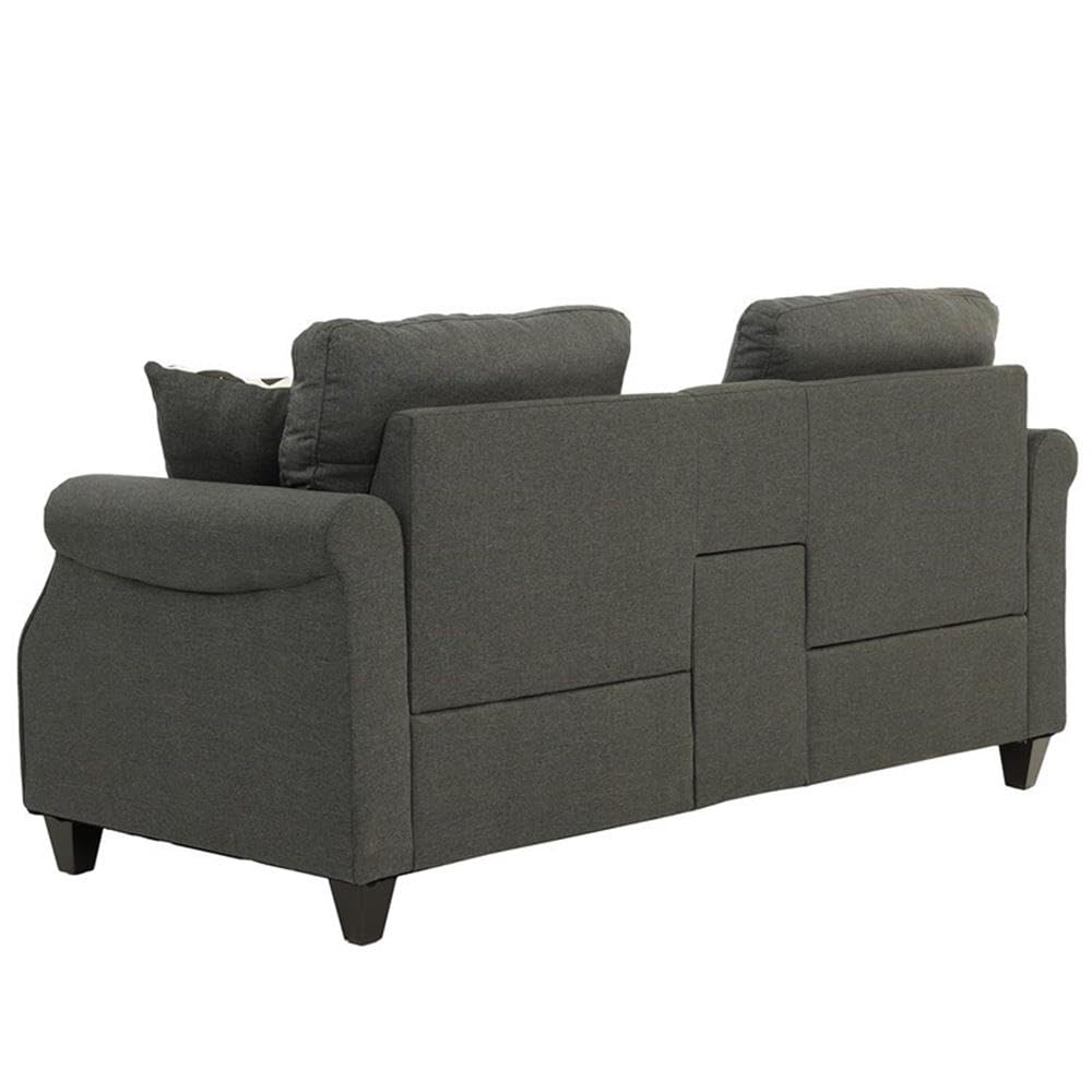 Bobkona 2-Piece Blue Grey Sofa and Loveseat Set - Modern Living Room Furniture for Small Spaces, Apartments & Cozy Home Decor