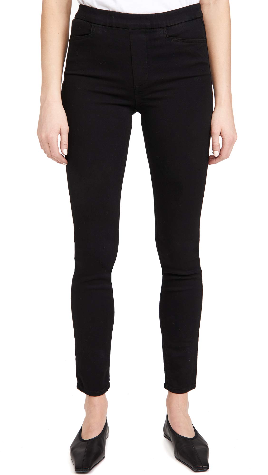 PAIGE Women's Hoxton Ultra Skinny Pull-On Jeans in Black Shadow - Stretch Denim for Comfort & Style | Perfect for Work, Date Night & Casual Outings