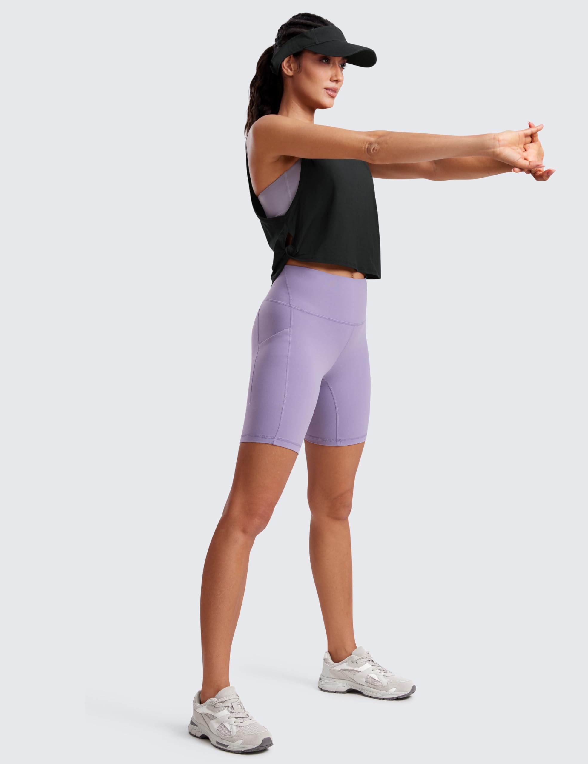 CRZ YOGA Women's Pima Cotton Sleeveless Cropped Workout Tank Top - Breathable Athletic Yoga Running Gym Shirt for Women | Perfect for Yoga, Pilates, Running & Gym Workouts