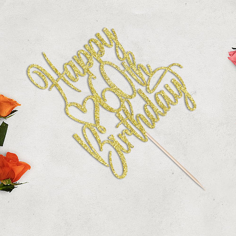 60th Birthday Cake Topper - Gold Glitter 'Cheers to 60 Years' & '60 & Fabulous' Cake Decoration for Anniversary Party | Perfect for 60th Birthday Celebrations, Retirement Parties & Milestone Events