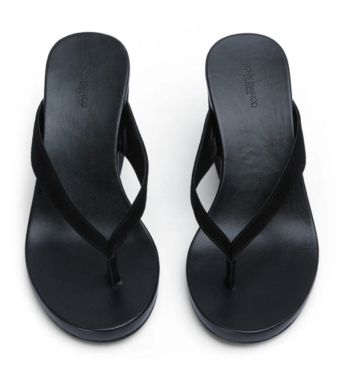 Avanti Black Suede Wedge Thong Sandals for Women - Comfortable Summer Beach Sandals with Cushioned Footbed | Perfect for Vacation, Poolside, and Casual Outings