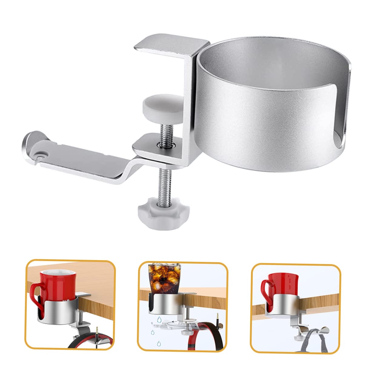 Luxshiny 4-in-1 Desktop Organizer Set - Cup Holder, Headphone Stand, Desk Hook & Display Stand for Office, Gaming Setup & Home Workspace Accessories
