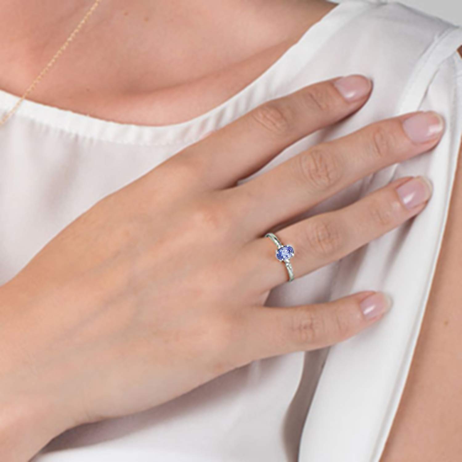 14K Yellow, White & Rose Gold Ring with Natural Diamonds & Tanzanite - Elegant Galaxy Gold GG Jewelry for Women | Perfect for Weddings, Anniversaries & Special Occasions