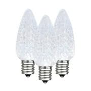 25-Pack C9 LED Faceted Ultra Bright Dimmable Outdoor Christmas Light Bulbs - Pure White - Energy Efficient Replacement Bulbs for Holiday String Lights & Outdoor Decorations (Perfect for Roof Lines, Trees & Holiday Displays)