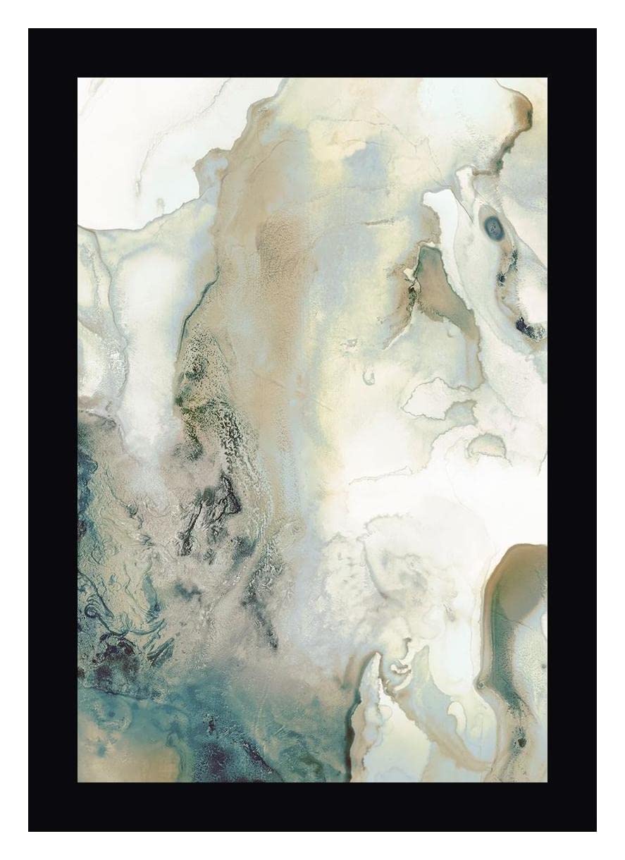 PI Studio Mint Bubbles III Neutral Framed Canvas Art Print - 21x30 Inches Black Frame - Ready to Hang Wall Decor for Living Room, Bedroom & Office