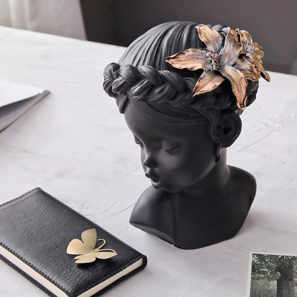 Abstract Butterfly Girl Resin Sculpture - Miniature Head Statue for TV Cabinet & Home Decor, Unique Handcrafted Figurine | Perfect for Living Room, Bedroom, and Office Decoration