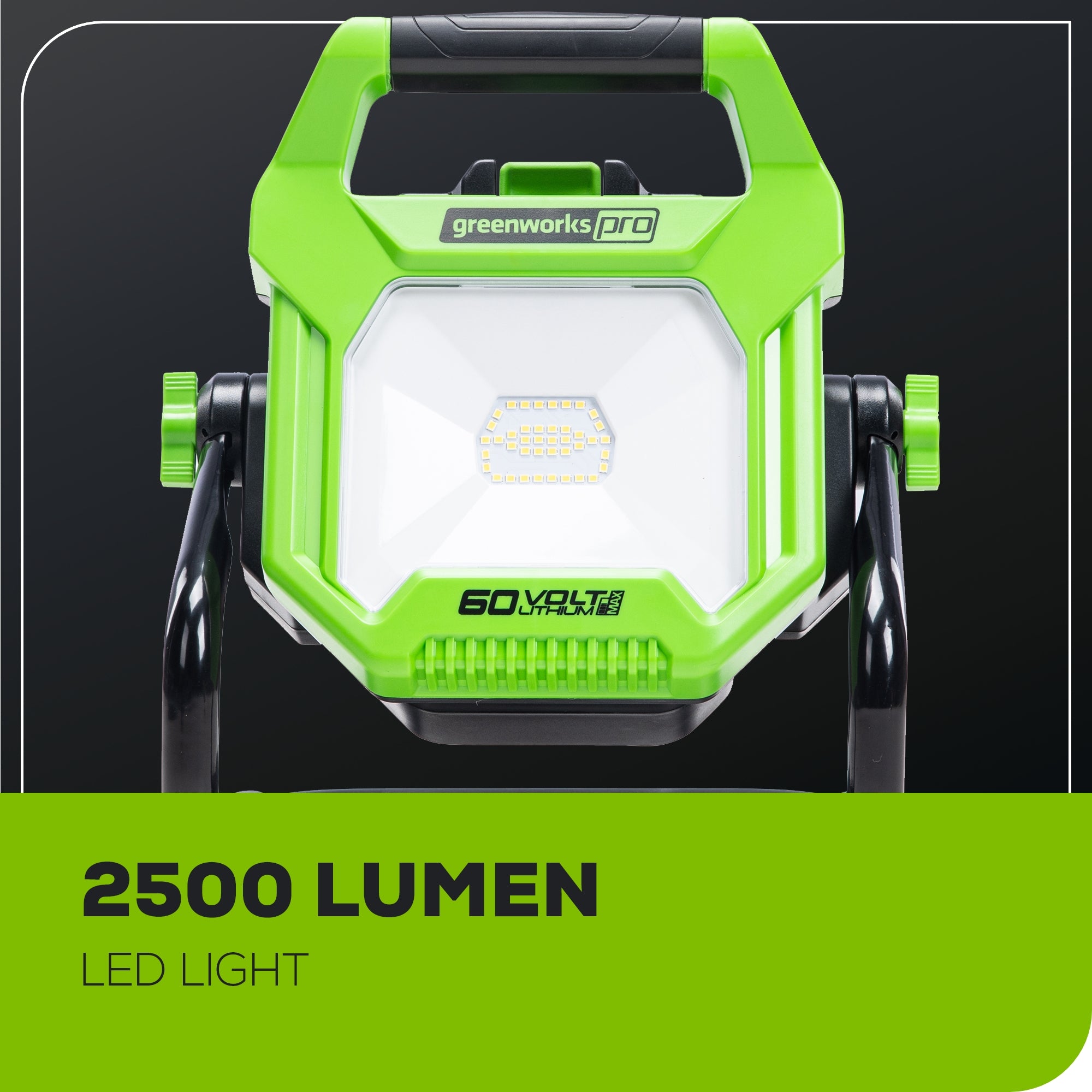 60V AC/DC 2500 Lumen LED Work Light - Heavy Duty Portable Job Site Lighting for Construction, Auto Repair & Outdoor Projects (Tool Only)