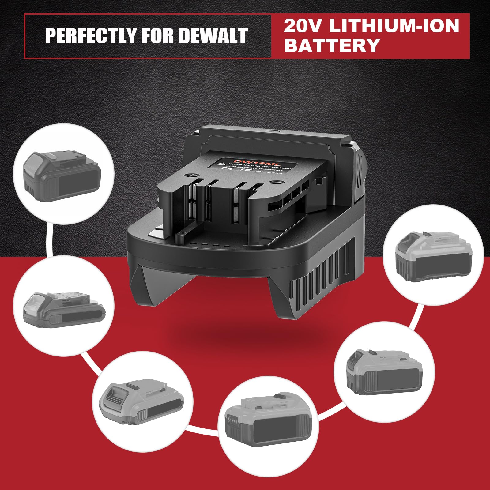 DeWalt to Milwaukee Battery Adapter - Convert DeWalt 18V/20V Lithium Battery to Milwaukee M18 Power Tool (Tool-Free Installation) - Perfect for Drills, Saws, and Cordless Power Tools