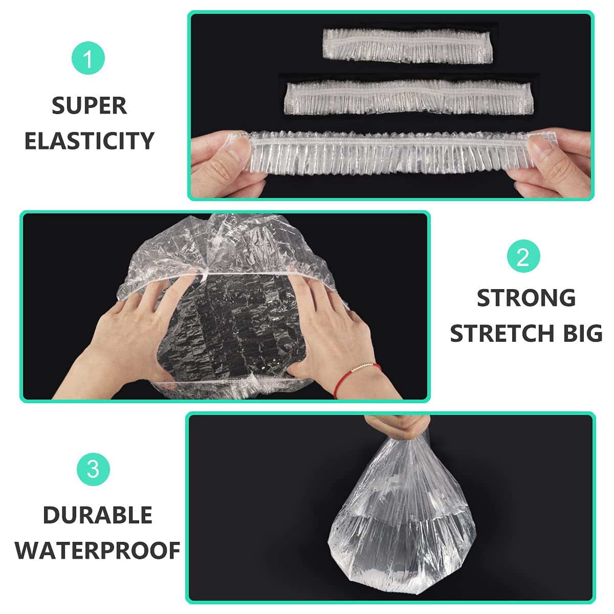 Disposable Shower Caps for Women & Men - 20 Pack Thickened Elastic Bath Caps for Hair Protection, Spa, Salon, and Travel - Waterproof & Reusable Shower Cap Set