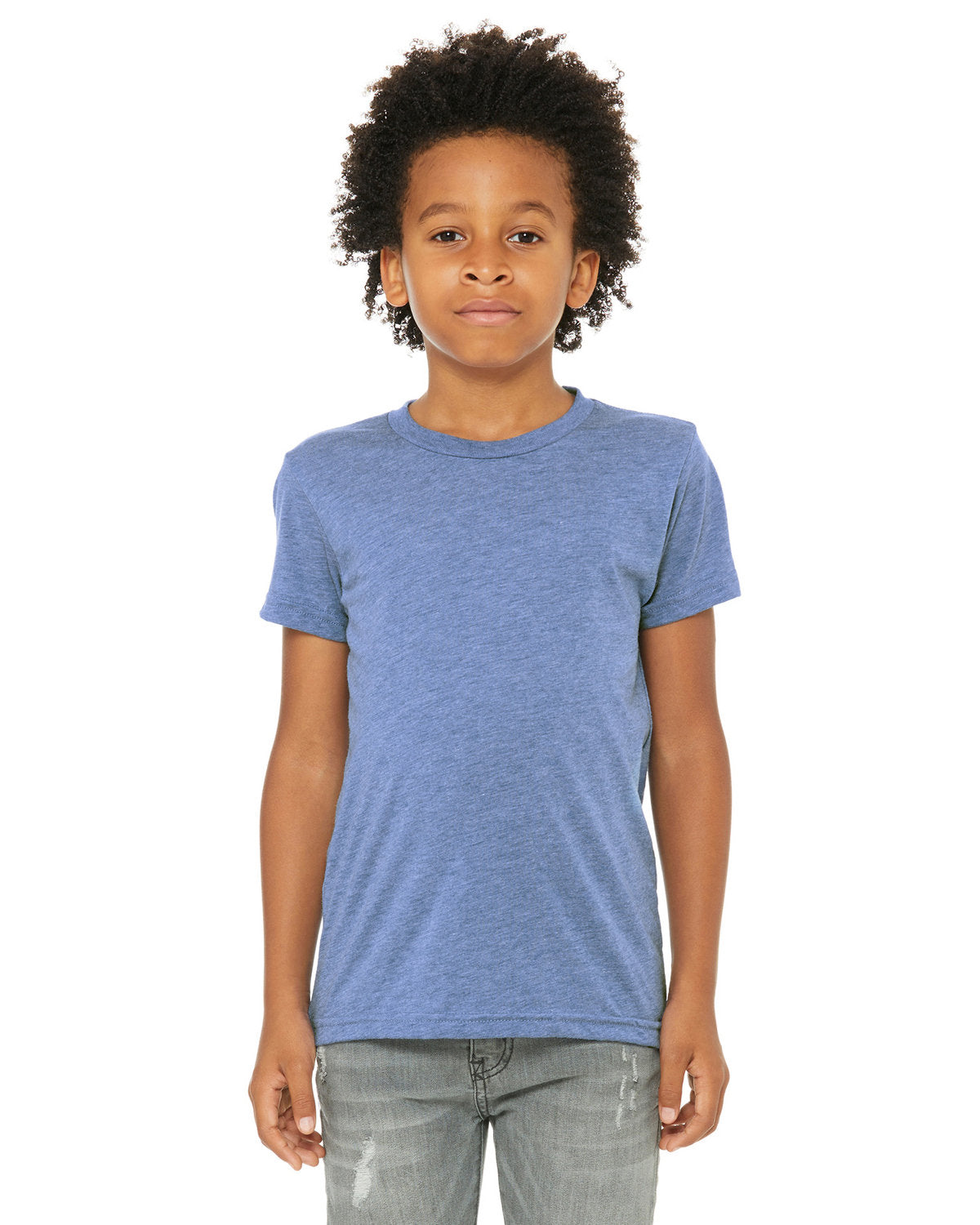 Bella + Canvas 3413Y Youth Tri-Blend Short Sleeve T-Shirt - Soft Comfortable Kids Tee for School, Play & Everyday Wear