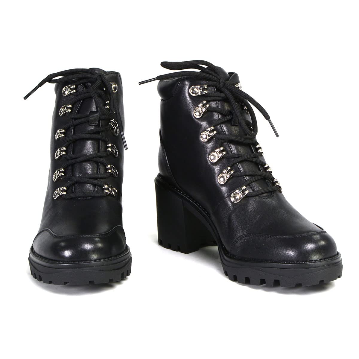 Milwaukee Leather Women's Devine Black Leather Lace-Up Platform Boots MBL9439 | Stylish Ankle Booties for Casual Outfits, Date Nights & Fall Fashion