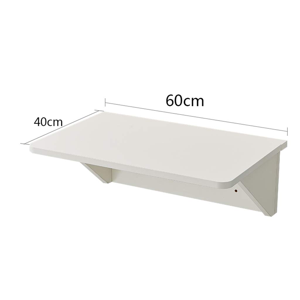 Space-Saving Wall Mounted Folding Dining Table - White & Wood Grain Finish | Multi-Purpose Foldable Desk for Dining, Study & Home Office | Compact Wall-Mounted Design for Small Spaces