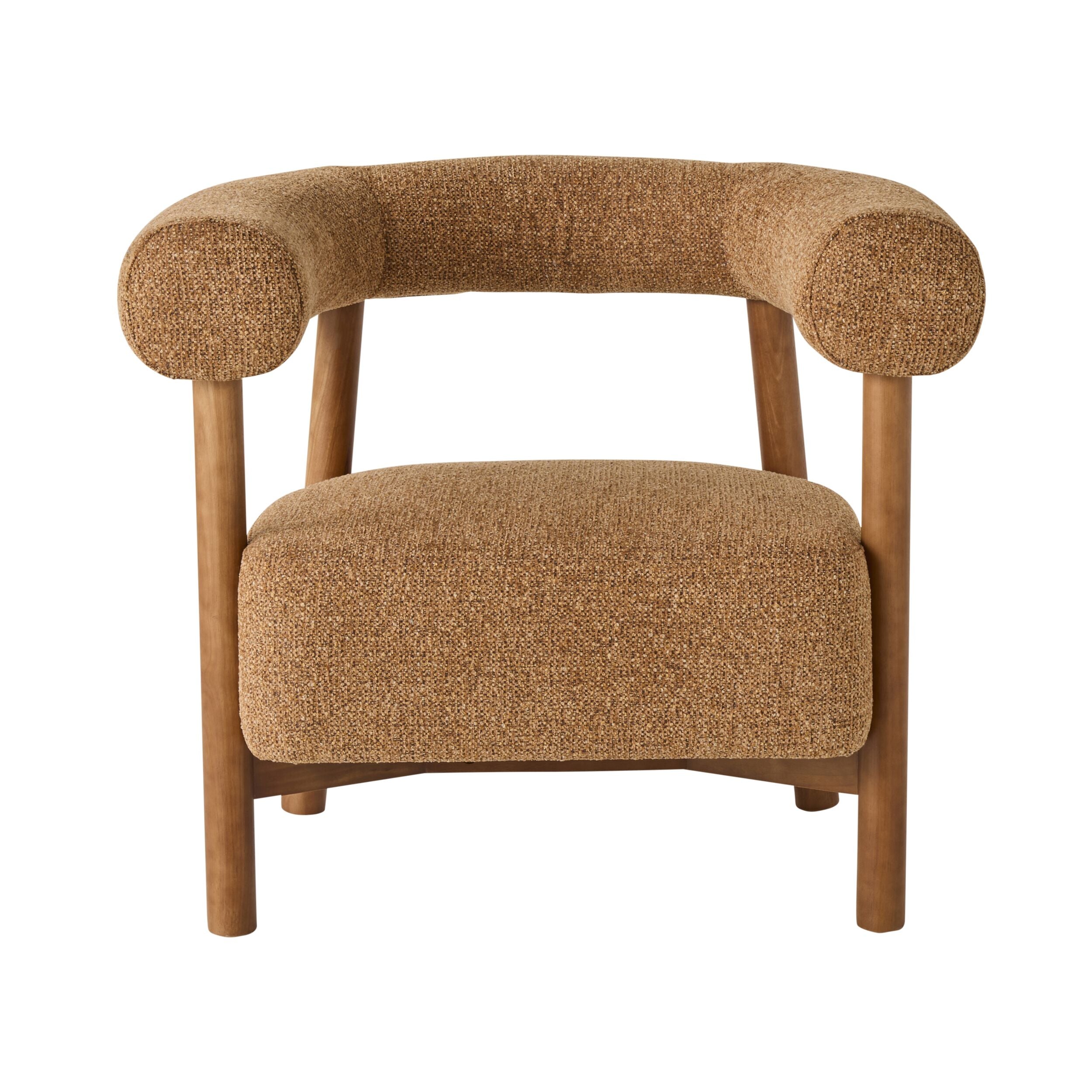 Boca Occasional Chair Spice - Modern Accent Chair for Living Room, Bedroom & Office - Comfortable Upholstered Lounge Chair with Wooden Legs - Perfect for Reading, Relaxing & Home Decor