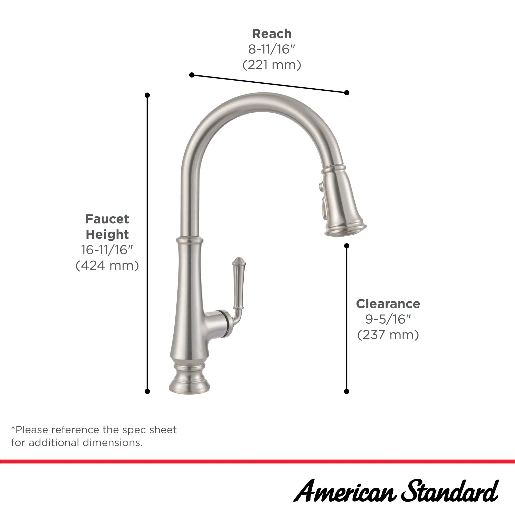 Delancey® Single Handle Pull Down Kitchen Faucet with Dual Spray Function - 1.5 GPM/5.7 LPM - Perfect for Modern Homes & Restaurant-Style Sinks