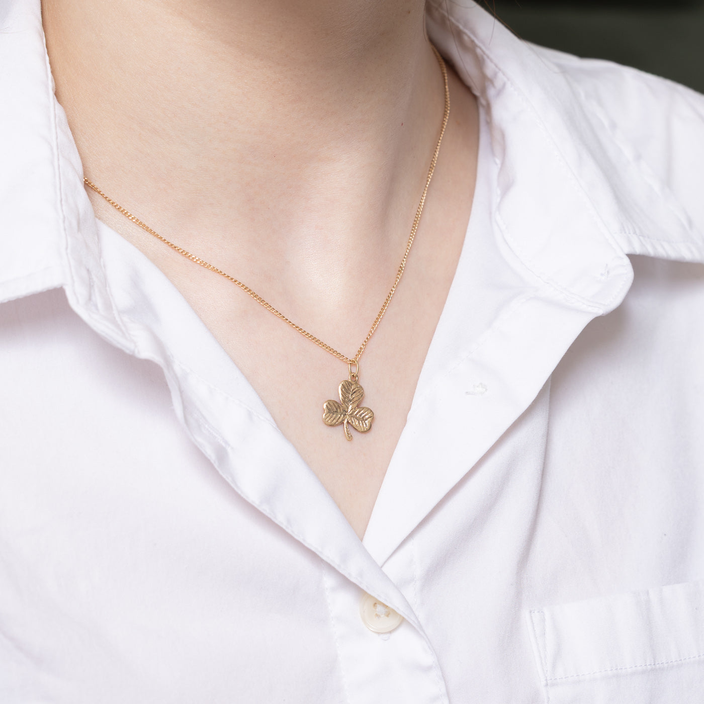 1981 Dublin 9K Yellow Gold Shamrock Pendant - Vintage Irish Jewelry for St. Patrick's Day & Celtic Gifts