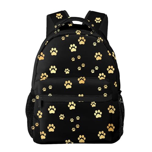 Black and Gold Dog Paw Print