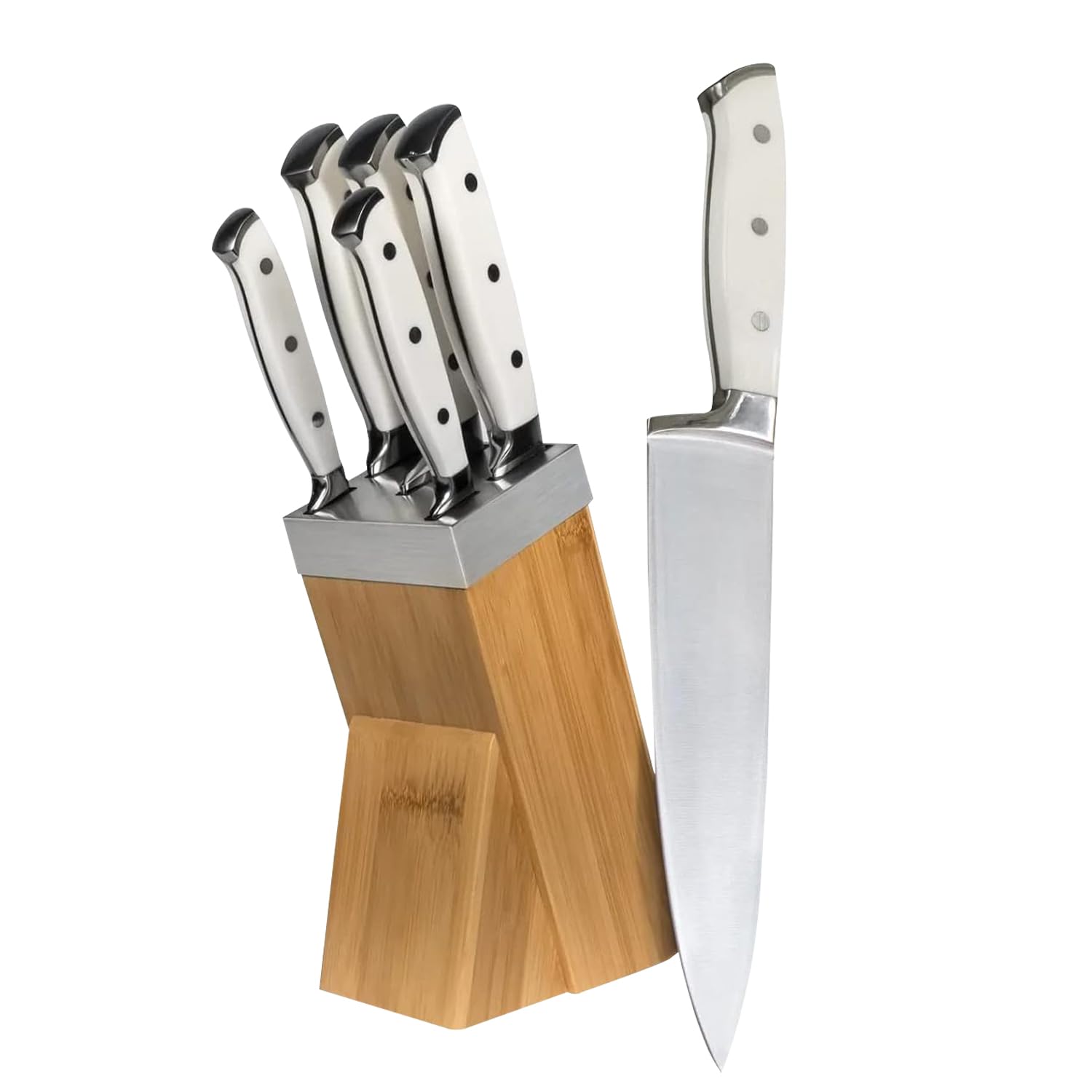 5-Piece German High Carbon Stainless Steel Kitchen Knife Set - Ultra Sharp Wood Handle Cooking Knives for Professional Chefs & Home Cooks | Perfect for Chopping, Slicing, Dicing & Meal Prep | Ideal Gift for Wedding, Housewarming & Culinary Enthusiasts