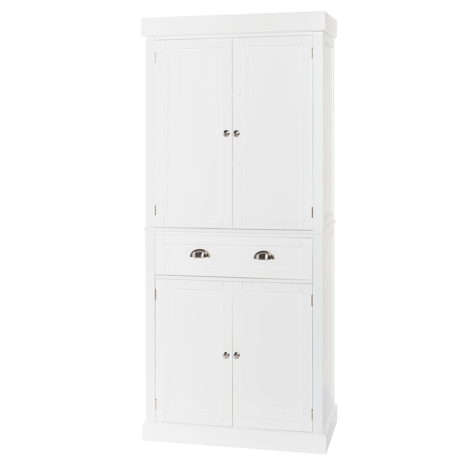 Wooden Storage Cabinet with Doors and Shelves - Pantry Organizer for Kitchen, Garage, Living Room & Bedroom | Portable Wardrobe Closet for Home Office & Bathroom Organization
