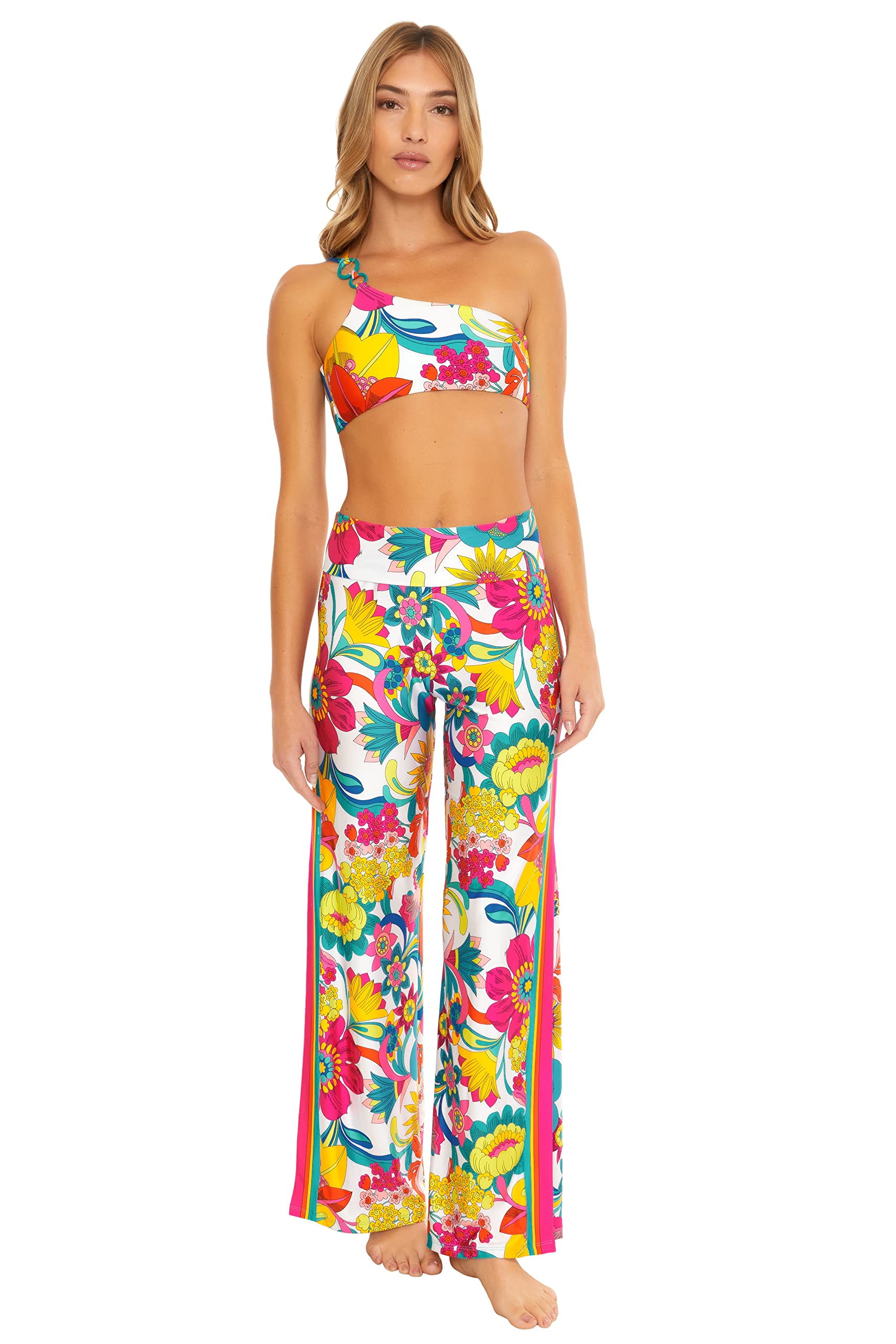 Trina Turk Women's Standard Fontaine Beach Pants - Stylish Bathing Suit Cover Up for Poolside & Vacation | Lightweight Swimwear Cover-Up with UPF Protection