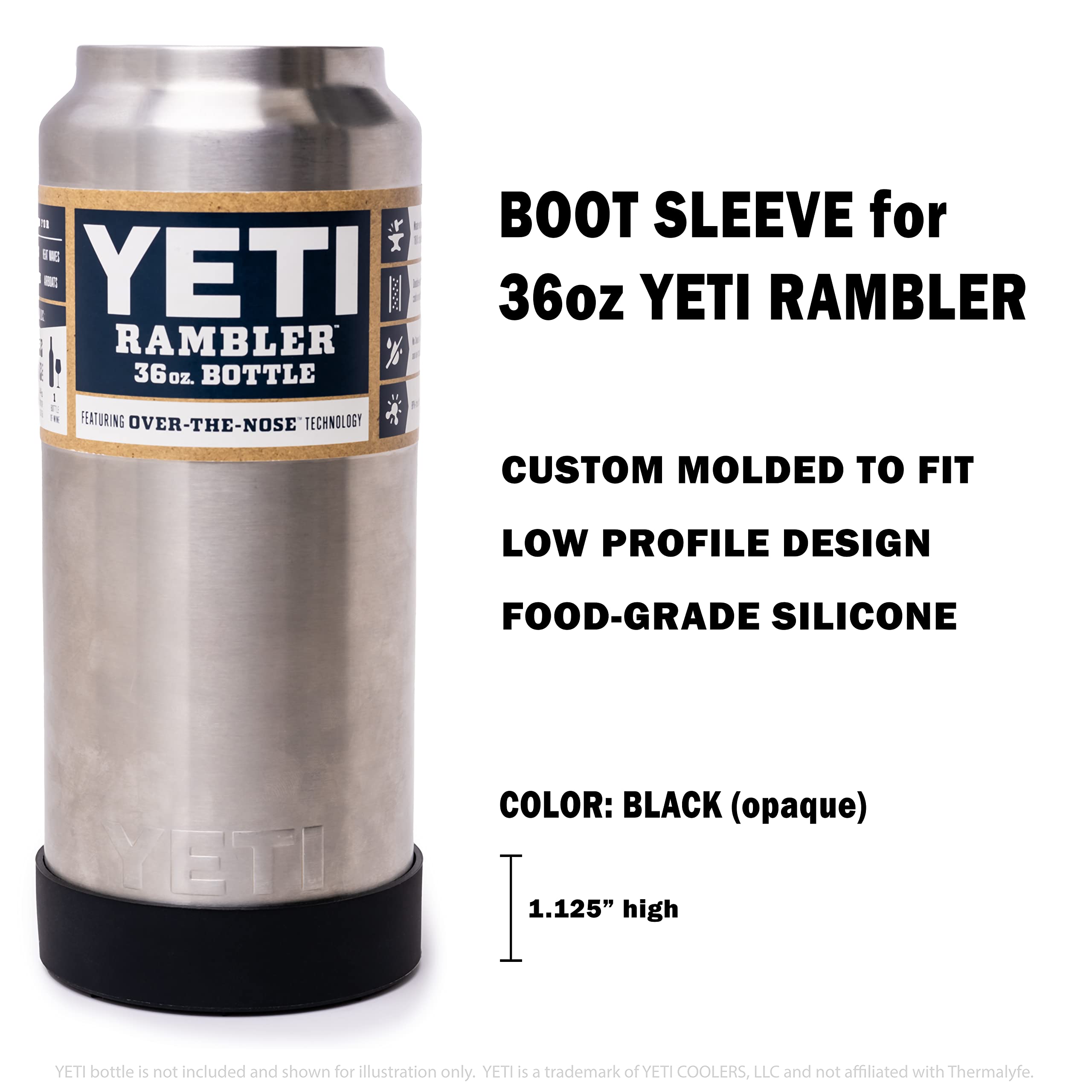 Durable Silicone Boot Sleeve for Yeti Rambler Bottles & Cups - Low Profile Non-Slip Grip - Perfect for Outdoor, Camping, and Travel Use