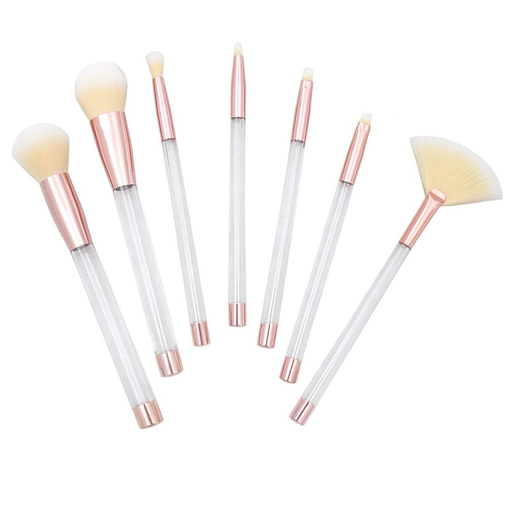 7-Piece Kabuki Brush Set - Concealer Brush, Powder Brush, Eyeshadow Brush, Fan Brush & More for Flawless Makeup Application - Perfect for Contouring, Blending & Professional Makeup Kits