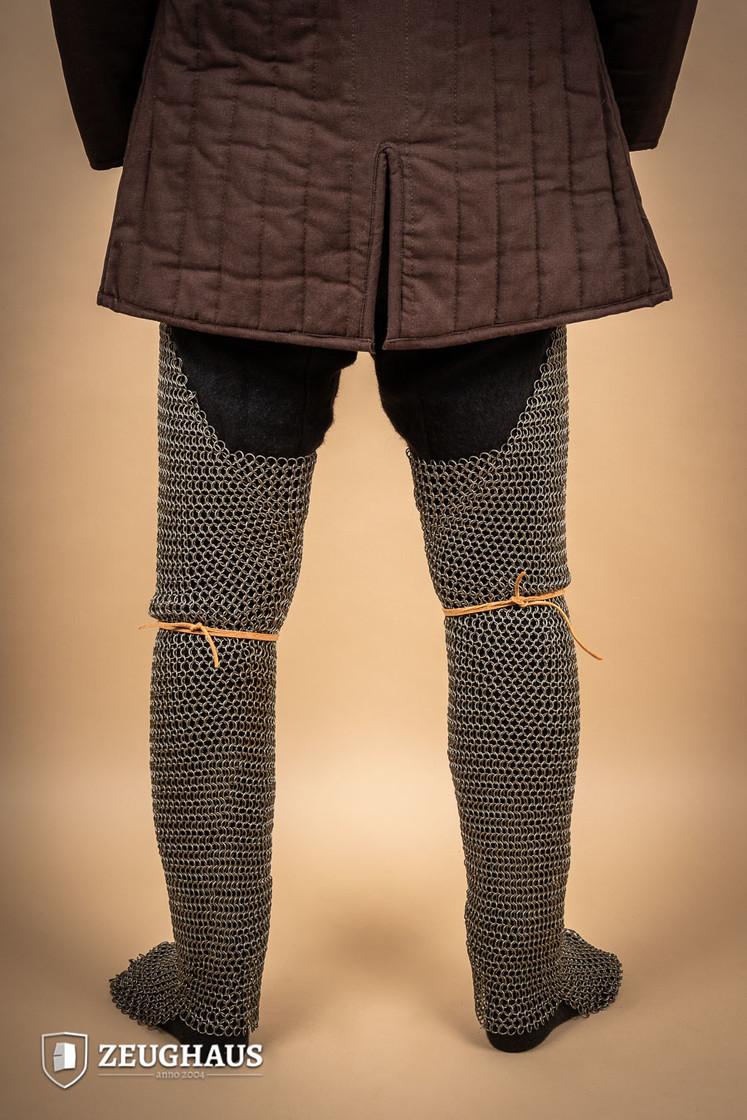 Chainmail Chausses Leg Armor - 9mm Steel Round Ring Medieval Knight Costume & LARP Accessory for Cosplay, Renaissance Fairs & Historical Reenactments