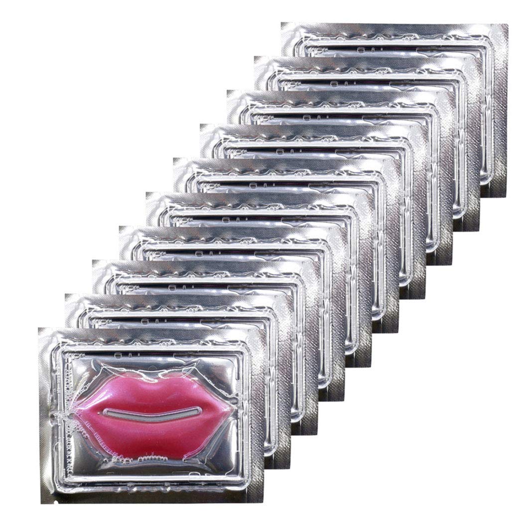 30PCS Collagen Lip Mask Sheets - Hydrating & Plumping Lip Patches for Dry, Chapped Lips - Moisturizing Lip Care Treatment with Rose Pink Crystal Formula - Perfect for Night Care, Makeup Prep & Winter Lip Protection