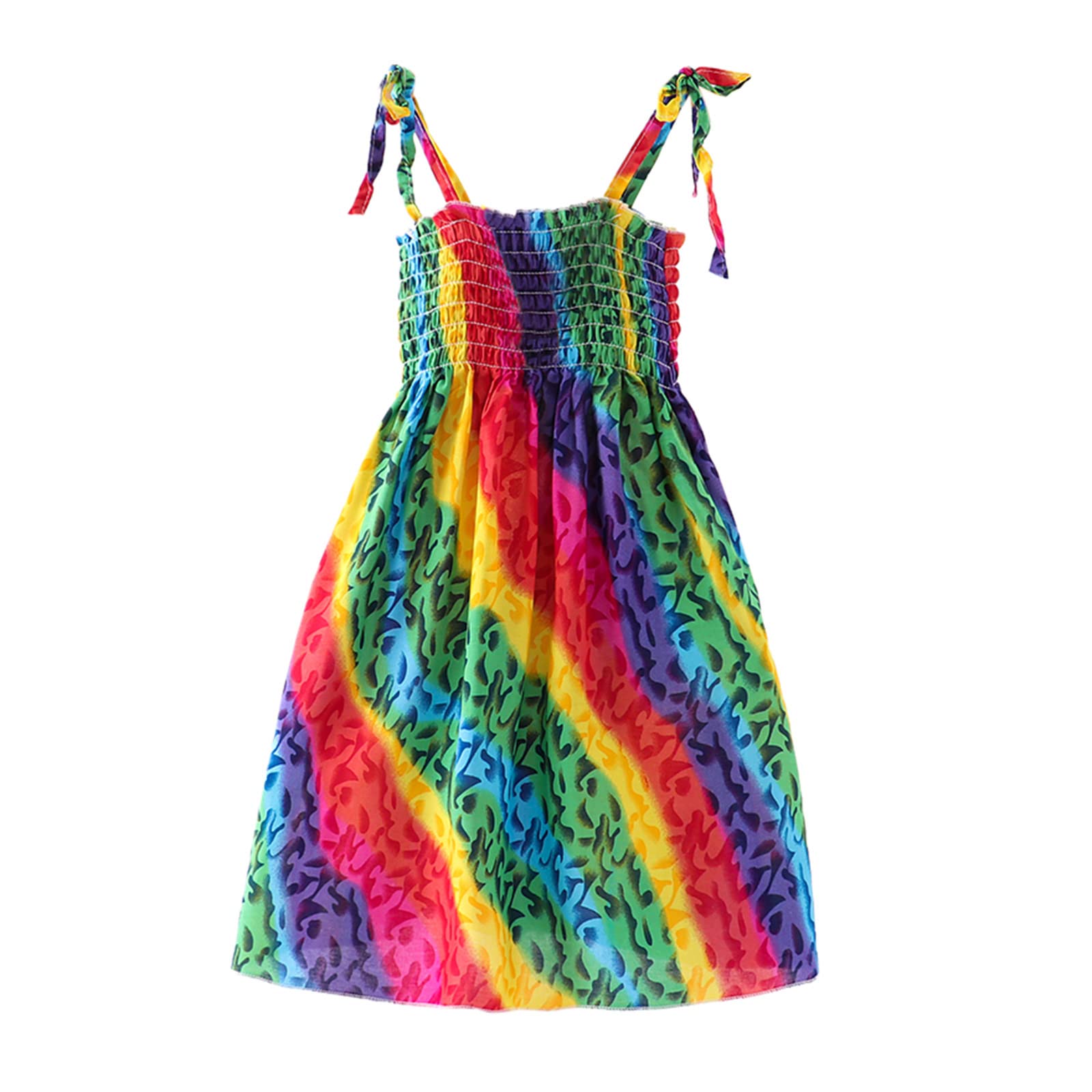 Bohemian Floral Sleeveless Cocktail Dress for Toddler Girls - Rainbow Flower Princess Beach Dress for Parties, Weddings & Special Occasions
