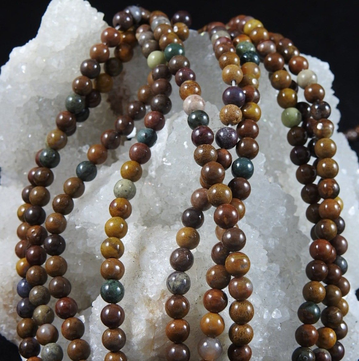 Natural Brown Jasper Bead Strand - 15