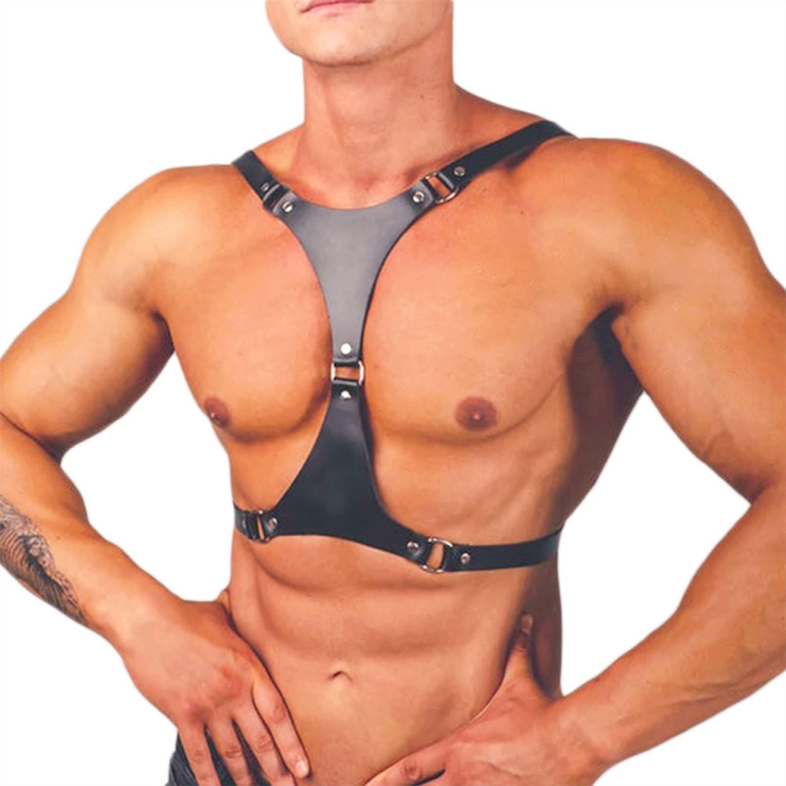 Men's Adjustable Leather Chest Harness Belt - Sexy Restraints for Nightclub, Cosplay & BDSM Outfits - Perfect for Clubwear, Costume Parties & Fetish Fashion