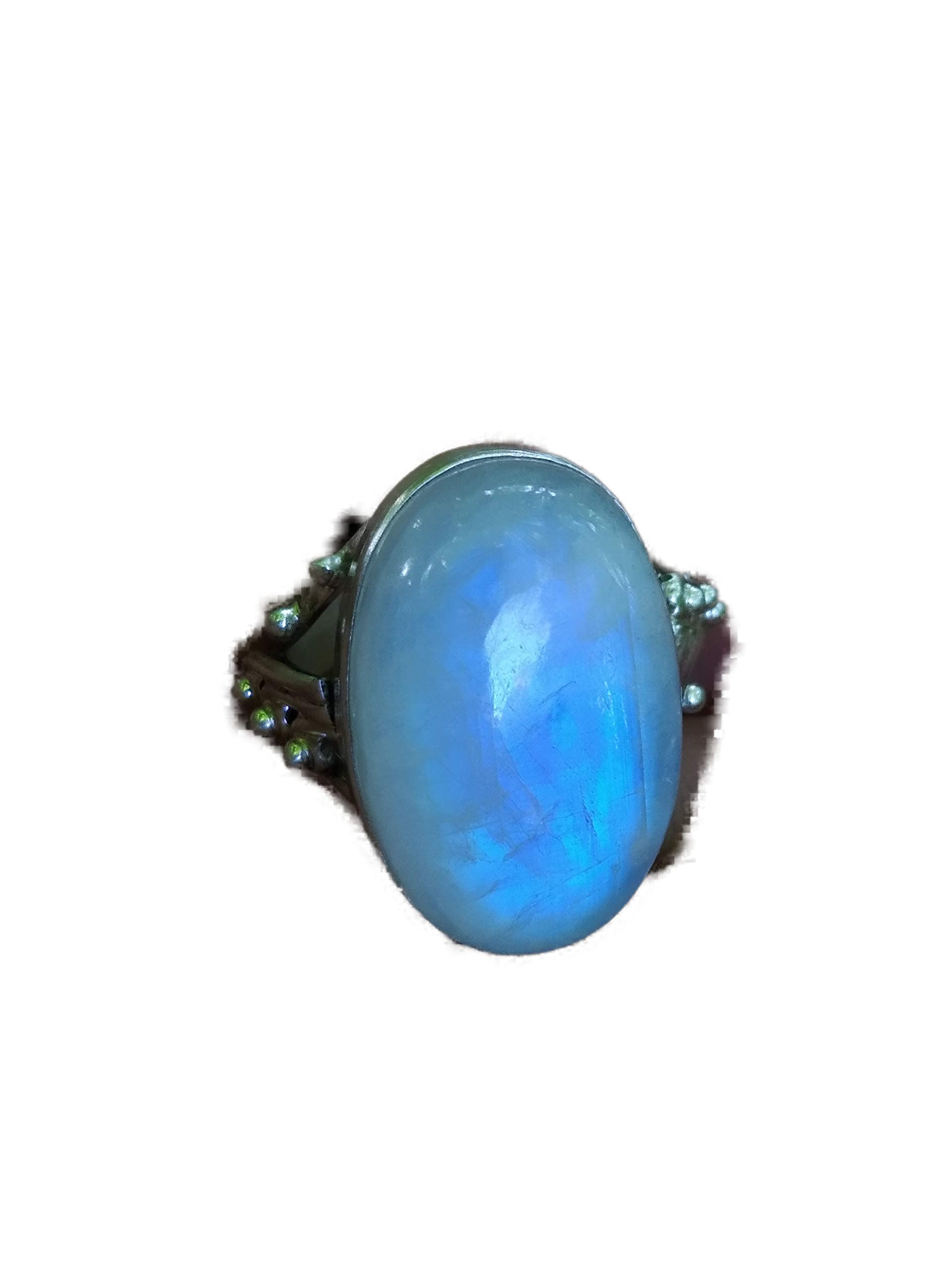Rainbow Moonstone Silver Ring – Handmade Vintage Jewelry for Engagement, Bridal & Boho Style | Genuine Stone Solitaire Statement Ring – Perfect Gift for Her, Wedding, Anniversary & Special Occasions