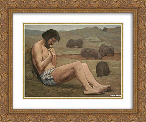 Pierre Puvis de Chavannes The Prodigal Son 24x20 Gold Ornate Framed Art Print with Double Mat - Museum Quality Wall Decor for Living Room, Bedroom & Office