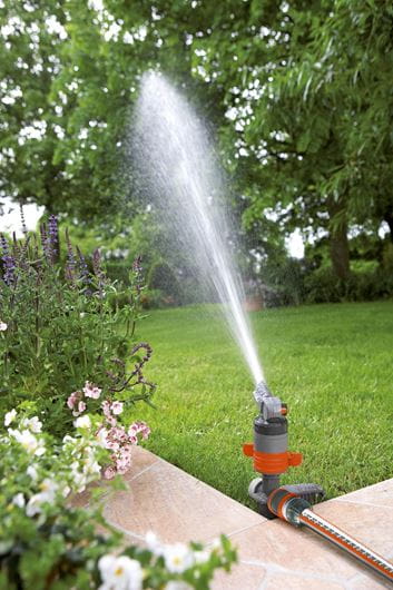 Gardena Comfort Turbo Drive Sprinkler Spike - Heavy Duty Lawn Sprinkler for Large Yards | Durable Metal Base with Adjustable Water Flow | Perfect for Garden, Lawn, and Landscape Irrigation