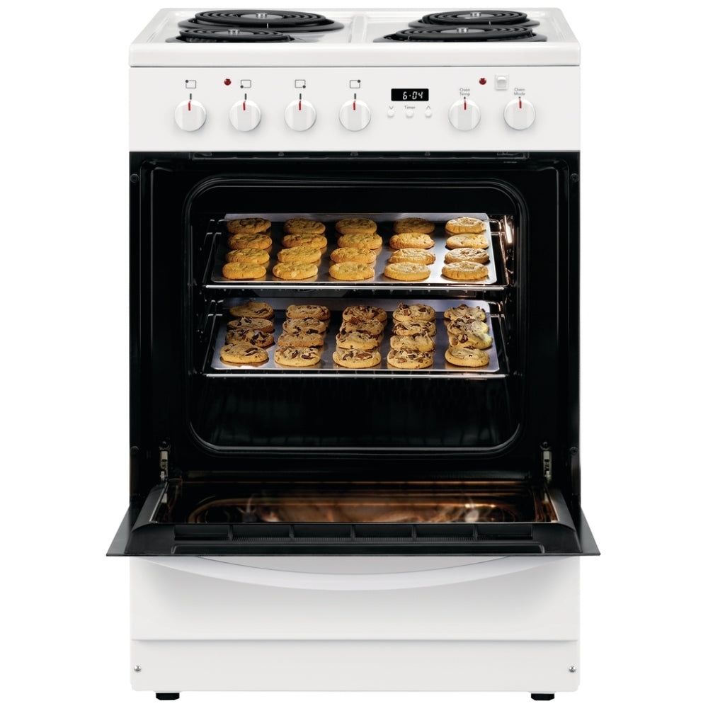 Frigidaire FCFC241CAW 24 Inch Freestanding Electric Range - White Stainless Steel Stove with Convection Oven & Self-Cleaning - Perfect for Modern Kitchens & Home Cooking