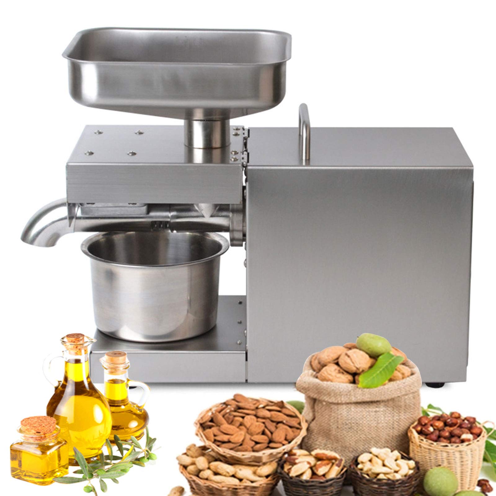 600W Electric Oil Press Machine - Cold & Hot Oil Extractor for Peanut, Nut, Seed - Automatic Oil Expeller for Home & Commercial Use | Perfect for DIY Cooking Oil, Soap Making & Healthy Snacks