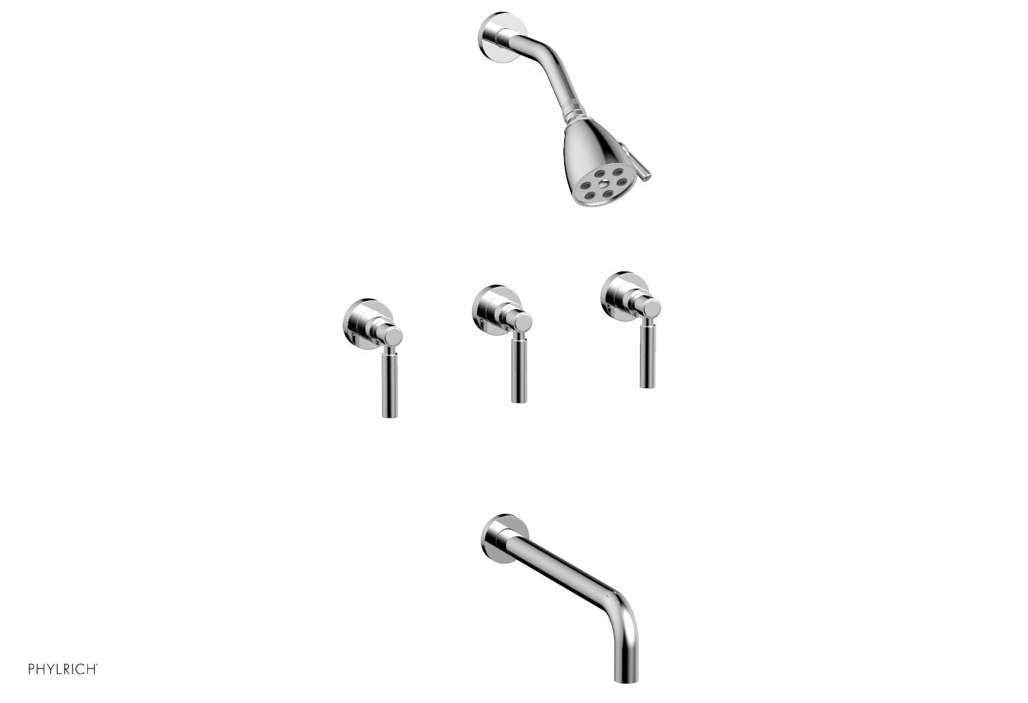 Premium 3-Handle Tub and Shower Faucet Set with 12