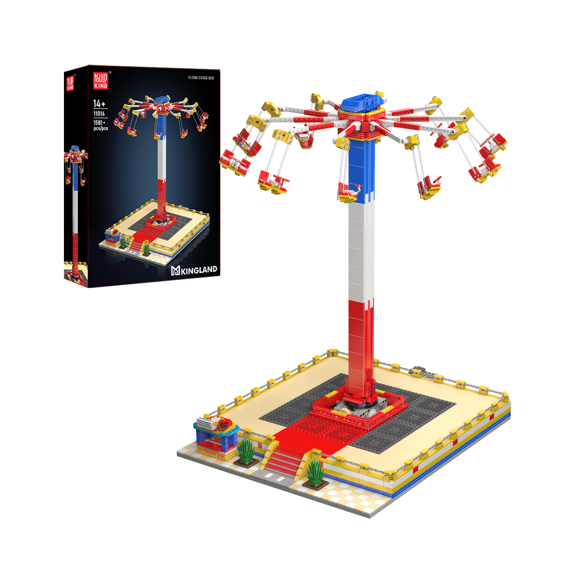 Mould King 11016 Electric Flying Chair Ride Building Blocks Set - 1,581 Pieces STEM Toy for Kids & Adults | Perfect for Creative Play, Birthday Gifts & Home Decoration