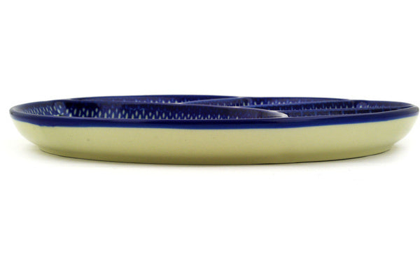 10 Divided Dish - Blue Morning Glory Ceramic Serving Platter for Appetizers, Sushi, Desserts | Perfect for Parties, Entertaining & Home Decor