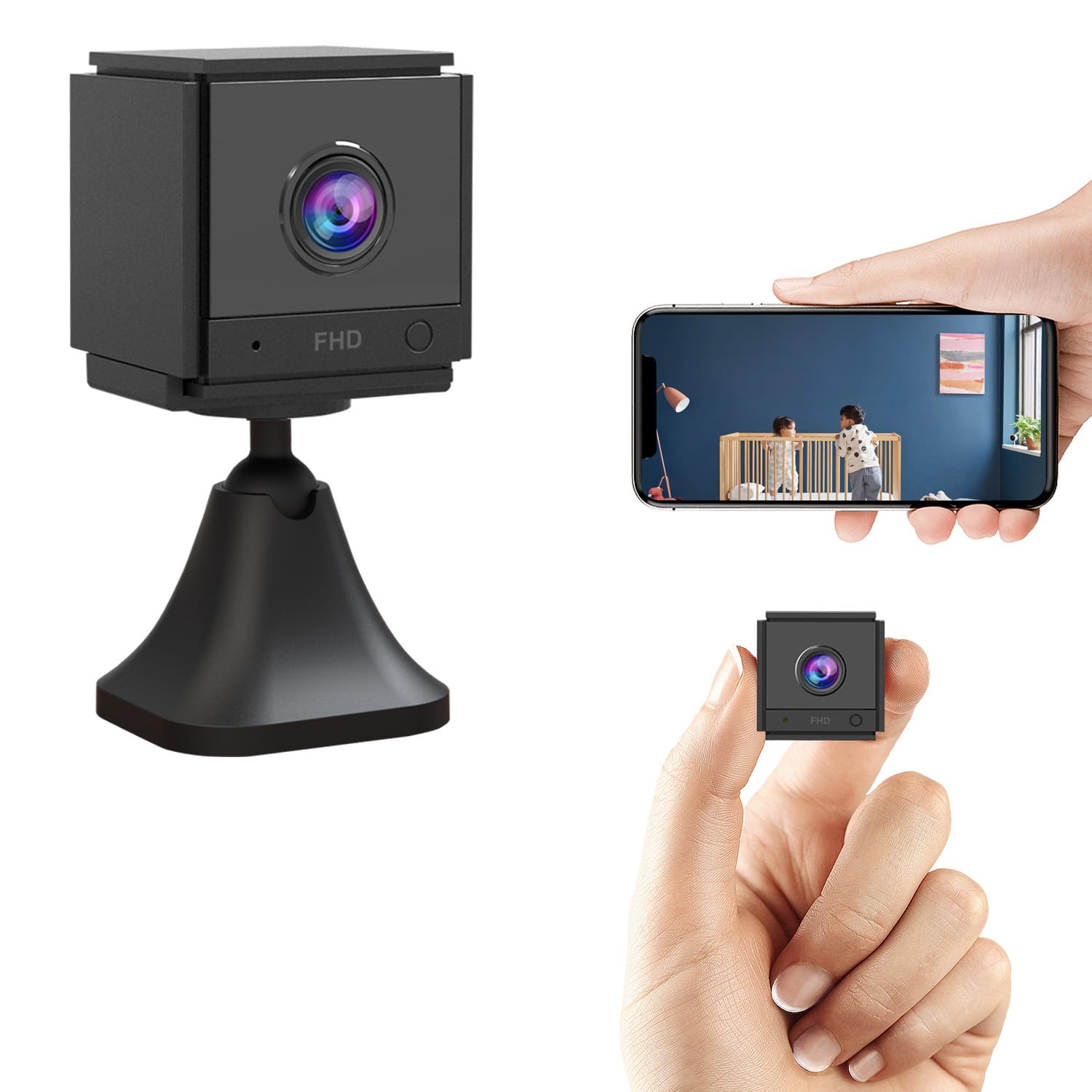 4K Mini Spy Camera with WiFi - FHD Wireless Hidden Security Camera, Two-Way Audio, Night Vision & Motion Detection - Smallest Nanny Cam for Indoor Home Surveillance (Ideal for Baby Monitoring, Pet Watching & Home Security)