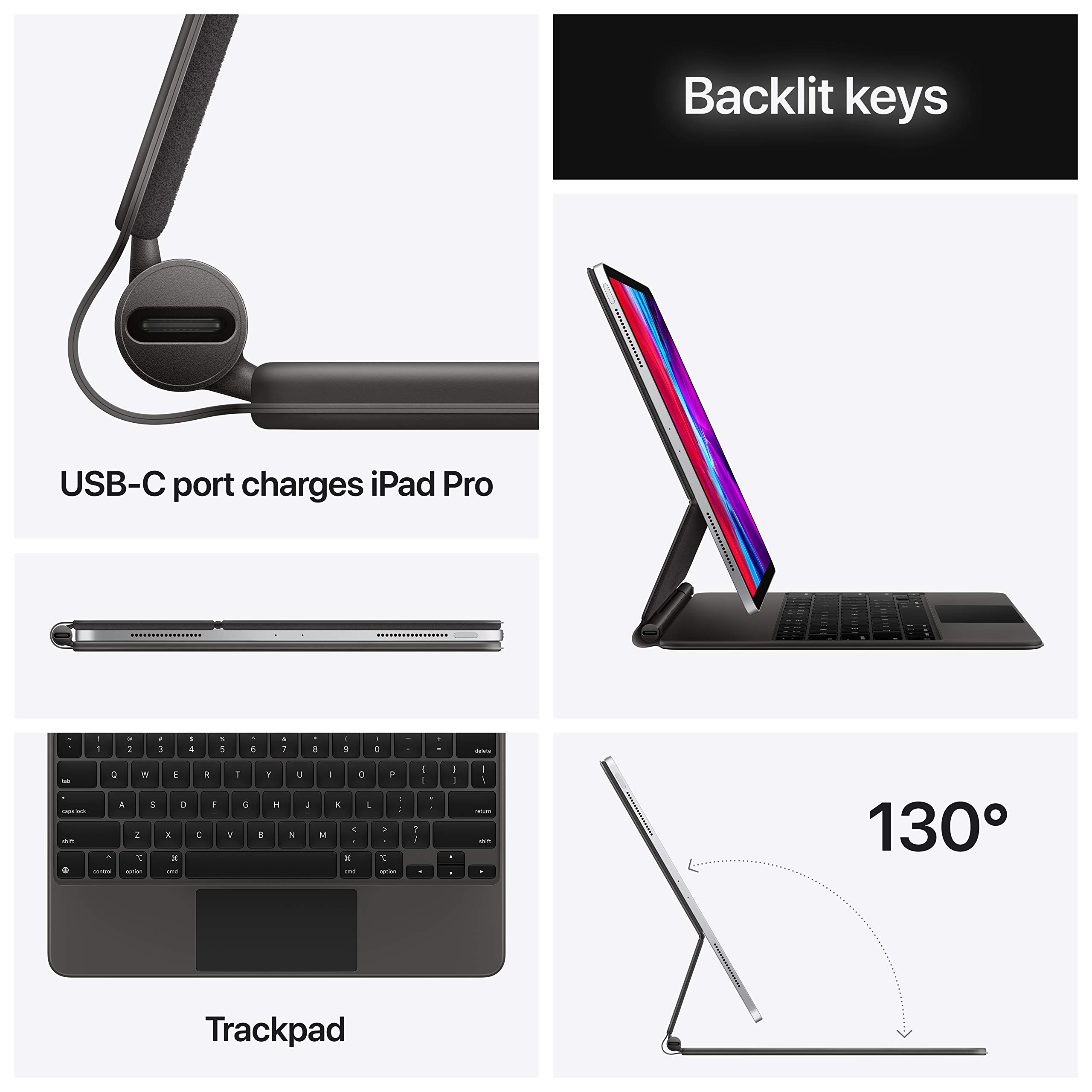 Apple Magic Keyboard for 12.9-inch iPad Pro (Previous Generation) - Slim Design with Built-in Trackpad | Perfect for Work, Study & Creative Projects