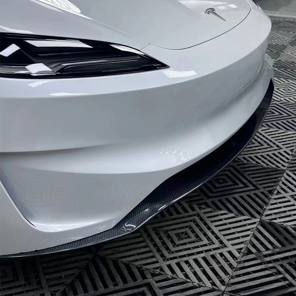 2024 Tesla Model 3 Highland Performance Carbon Fiber Front Lip Spoiler - OEM Style Replacement with Matte/Glossy Finish - Sporty Upgrade for Enhanced Aerodynamics & Style - Perfect for Track Days & Car Shows