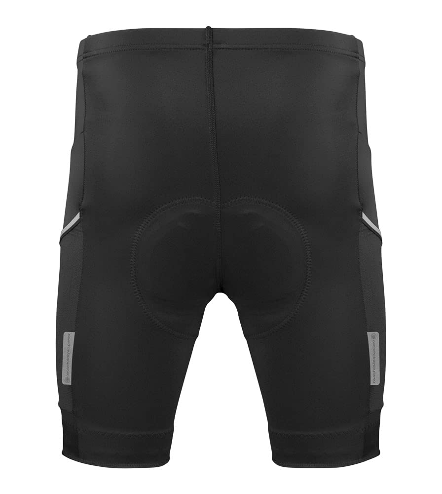 Premium Men's Cycling Shorts with All-Day Comfort & Reflective Side Mesh Pockets - USA Made - Ideal for Road Biking, Mountain Biking & Indoor Cycling Workouts