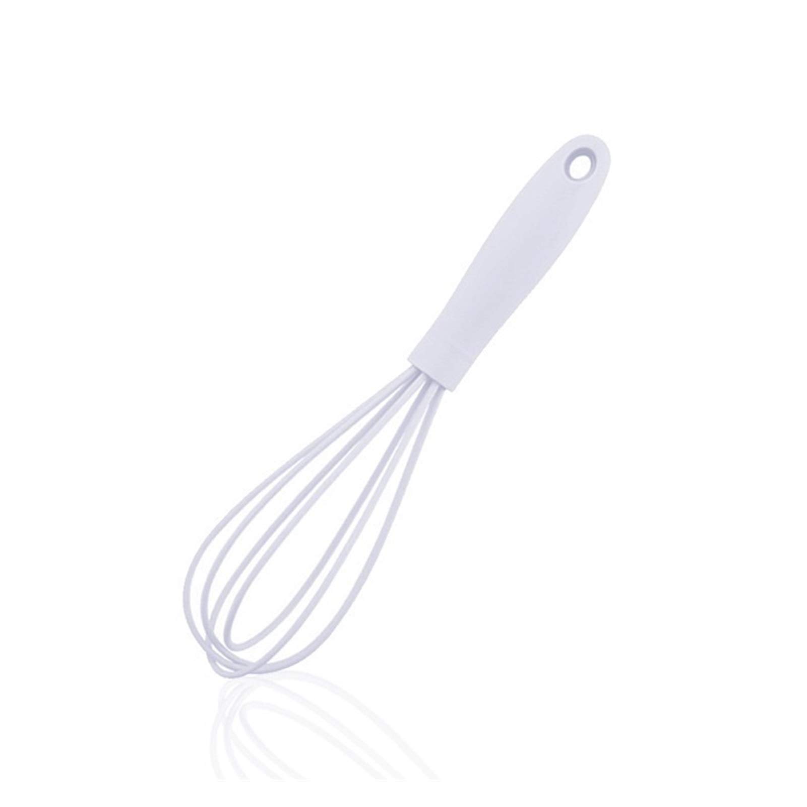 Kitchen Silicone Whisk - Non-Slip, Easy to Clean Egg Beater & Milk Frother - Durable Silicone Utensil for Mixing, Baking, and Cooking (White) - Perfect for Home Kitchens and Professional Use