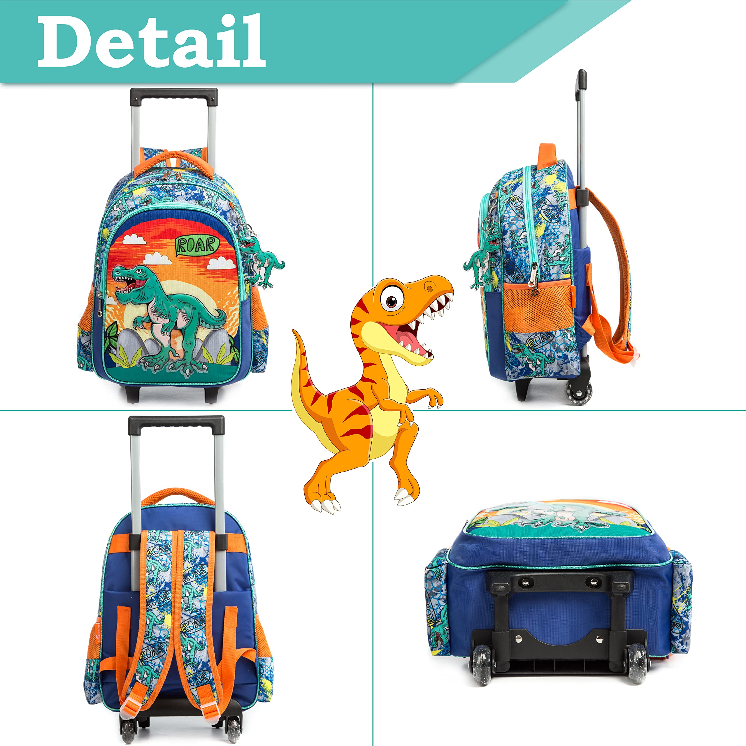 Unicorn 15.7 Inch School Backpack with Wheels for Girls - Perfect for Primary School & Travel
