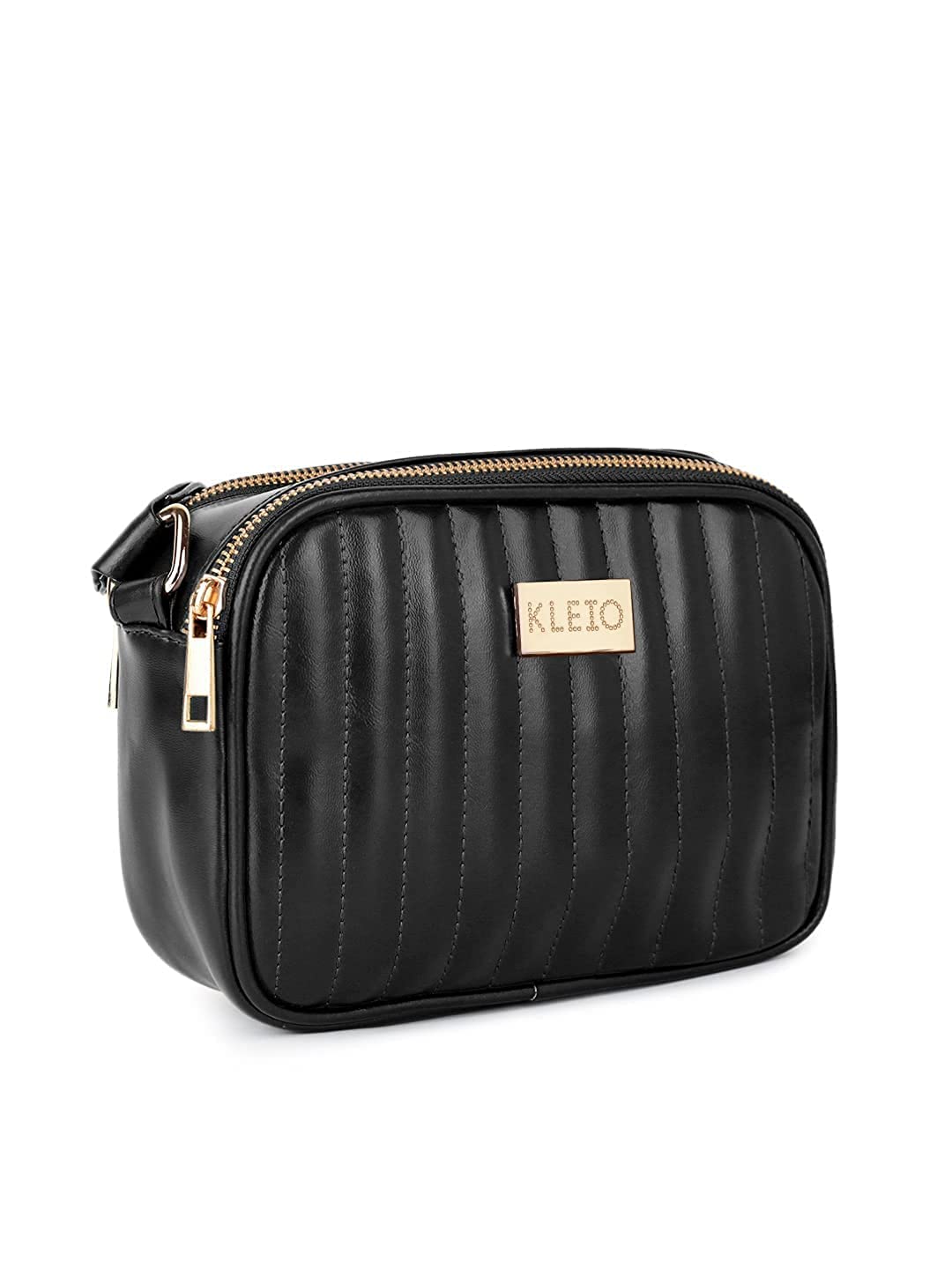 KLEIO Vegan Leather Quilted Elegant Sling Bag for Women - Adjustable Strap & Zipper Closure | Stylish Crossbody Purse for Everyday Use, Work, College, Parties & Special Occasions | Perfect for Office, Shopping & Travel Accessories