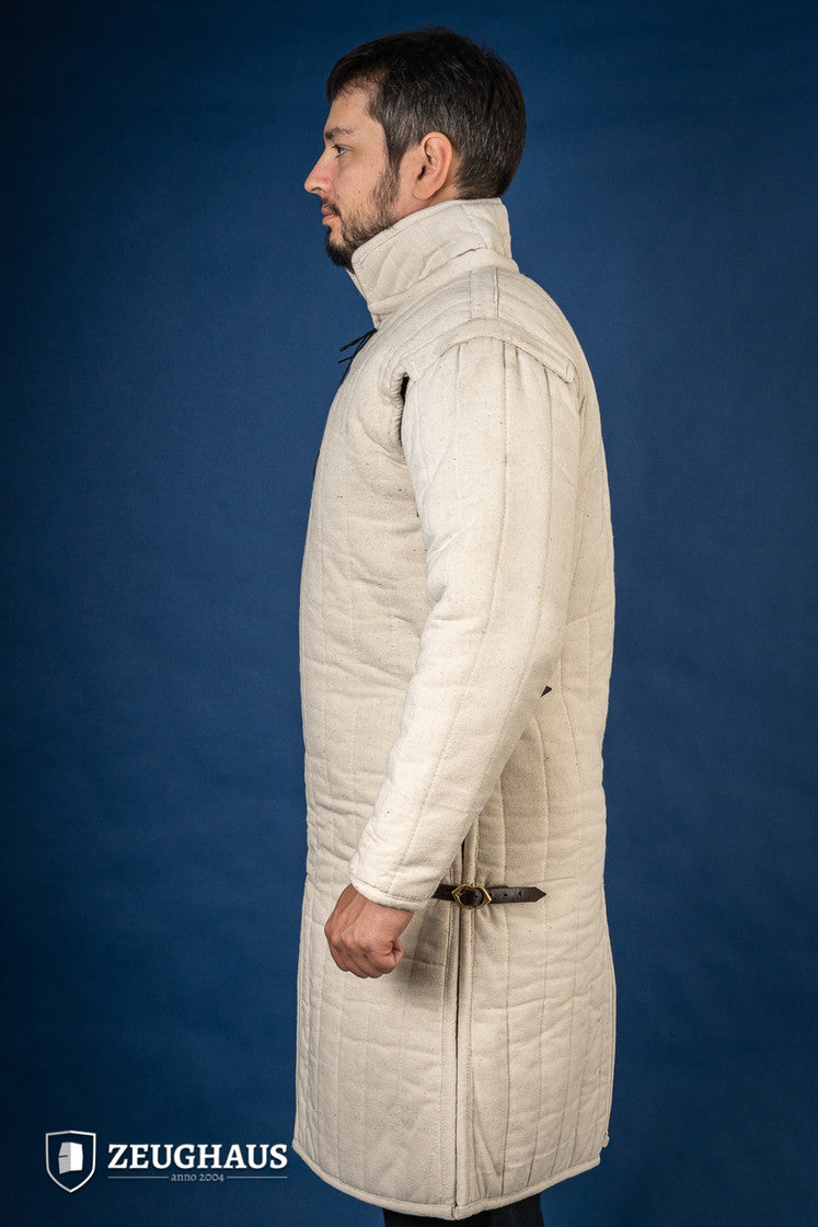 Medieval Side Buckled Gambeson Cream - Lightweight Armor for LARP, Cosplay & Historical Reenactment - B Stock Sale