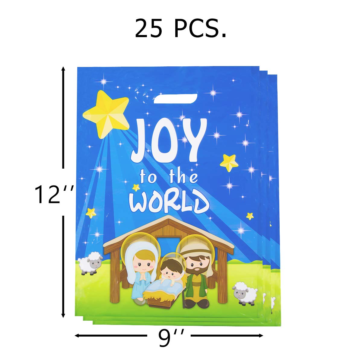 25Pcs Nativity Themed Goodie Bags - Christmas Party Favors for Vacation Bible School, Sunday School & Holiday Celebrations - Perfect for Kids' Treats, Church Events & Festive Gatherings