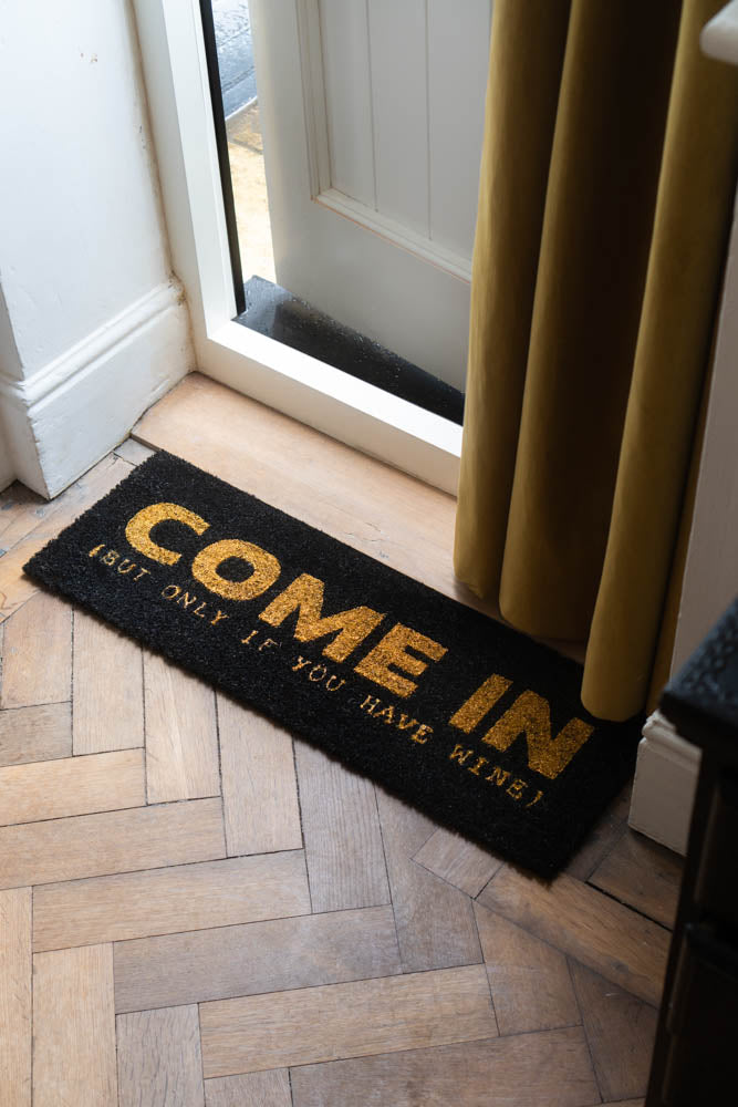 Funny Wine Lover Doormat - 'Come In (But Only If You Have Wine)' Coir Welcome Mat for Front Door - Perfect Gift for Wine Enthusiasts, Housewarming & Party Hosts
