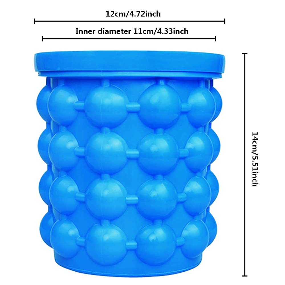 Portable Silicone Ice Bucket with Lid - Quick Cooling Ice Cube Maker & Storage Container for Drinks, Parties, Camping, and Outdoor Events