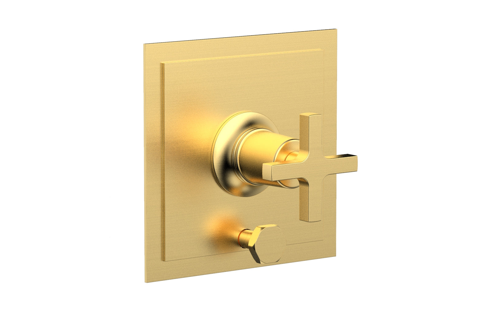 HEX MODERN Pressure Balance Shower Plate with Diverter and Handle Trim Set - Cross Handle 4 101 - Perfect for Bathroom Renovation and Modern Home Upgrade